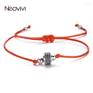 チャームブレスレットNeovivi Gold Metal Beads Micro Pave Zircon Spacer Round Bead Bracelet Women