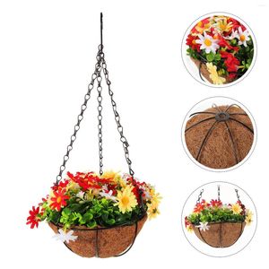 Decorative Flowers Plant Hanging Basket Outdoor Flowerpot Plastic Simulation Winter Baskets Artificial Fake