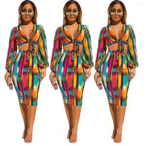 Abiti da lavoro Sexy Two Piece Festival Outfit 2 Set Set Womens Outfits Abito da stampa a colori per ragazze gonne tie-dye