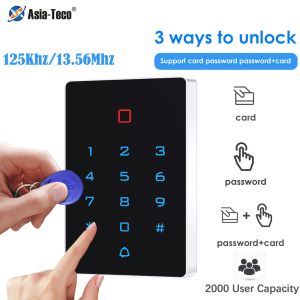 Kontroll 125KHz 13.56MHz RFID -kort Smart Door Lock Door Access Control System Standalon RFID Dörrtangenttangenttätet Access Controller