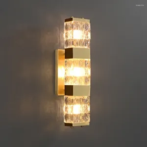 Wandlampe IWP moderne Luxusgoldkristall -Leuchter LED -LED -Dekor Kupfer Gang Licht für Wohnzimmer Korridor Schlafzimmer Treppe