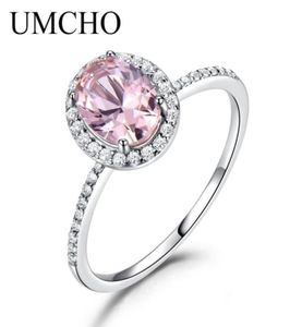 925 Sterling Silber Ring Oval Klassiker Pink Sapphire Ringe für Frauen Engagement Hochzeitsfeier Geschenk Feine Schmuck 10589159009445