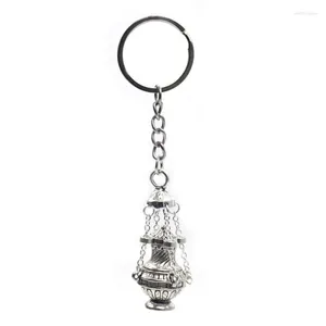 Decorative Figurines Silver Tone Christian Faith Keychain Religious Gift Censer Keyring For Bag 270F