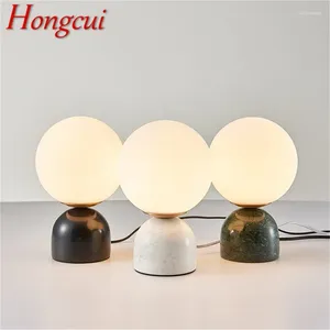 Bordslampor Hongcui Nordic Lamp Led Vintage Glass Creative Design Marble Desk Light Modern For Home Living Room Bedroom Bedside Decor