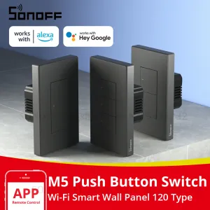 Control Sonoff M5 Switchman Smart Wall Switch 120 Type Push Button Switch 1/2/3 Gang Smart Home Wall Panel App Remote Control Support R5