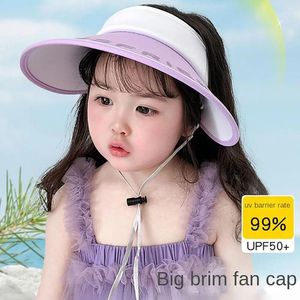 Berets Wide Bim Kinder Sonne Hut Outdoor UV Schutz Verstellbare Strandhüte leere Top Visor Jungen Mädchen Mädchen