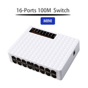 Kontroluj wtyczki i odtwarzaj Ethernet Smart Network Switcher Internet Splitter 16ports 100m przełącznik sieciowy przełącznik sieciowy RJ45 Hub 10/100 Mbps