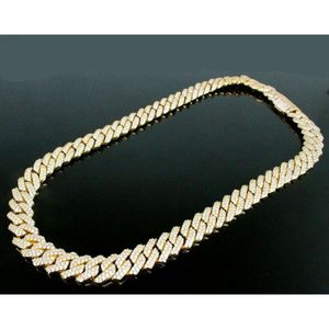Anpassad 12mm 14mm 15mm Round Cut Pass Tester Real Moissanite Cuban Link Chain Hip Hop Mens Halsband Silver Plated