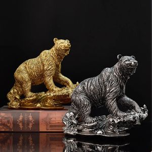 Tierstatue Ornament Wolf Bear Horse Lion Figuren Wildlife Skulpturen Qualität Harz Home Dekorative Objekte 240416