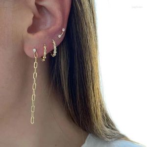 Dichiarazione degli orecchini a cerchio 925 mini cerchio di bambù in argento sterling cz pavimentato per donna hip hop celebrità all'ingrosso