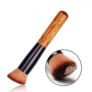 Escovas de maquiagem 1pc fundação pincel Profissional Cosmetic Beauty Make Tools Kabuki Powder blush top liso de atacado