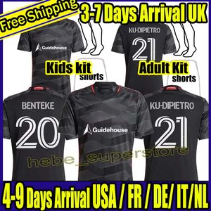 2024 2025 D.C. Zjednoczone koszulki piłkarskie Kid Men 24 25 Koszulka piłkarska Podstawowa dom Black Zestaw ikona na wyjeździe biały wiśnia Blossom DC Pirani Benkae Klich Stroud P.Santos Jeahze