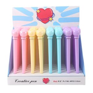 Pens 40 pcs/lot Rotatable Love Gel Pen Cute 0.5 mm black ink Neutral Pen School Office writing Supplies Promotional Gift