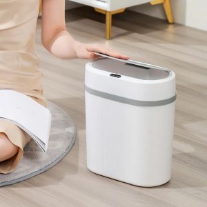 Webcams cestino per la casa può indurre immondizia bidone 12l cestino da cucina bidone smart sensore smart automatico rifiuti immondizia bin wone stretto