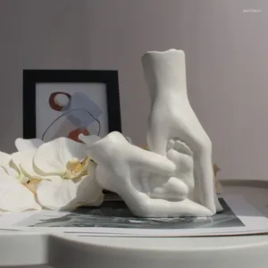 Wazony nordycki ceramiczny kształt dłoni wazon ozdoby w salonie do stolika do sypialni Kwiat