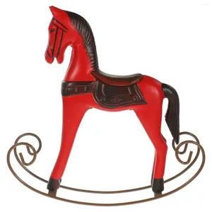 Forks Christmas Horse estátua de natal decoração de madeira ornamento de madeira balançar decorar o escritório de adorno de forma de desktop