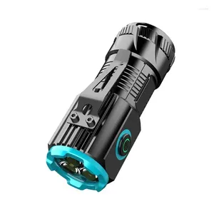 As lanternas tochas Mini LED portáteis 3led Ultra Strong Light Flash USB recarregável com clipe de caneta e ímã de cauda