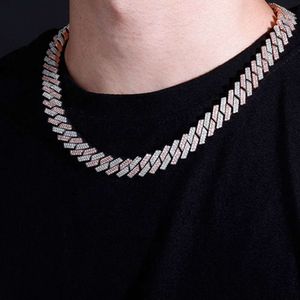 Hip Hop Jóias finas Colar da moda Certificado GIA VVS vs Moissanite Chain Link Chain 925 colar de diamante de prata esterlina