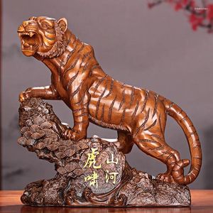 Dekorative Figuren Huxiao Mountain River Tiger Dekoration Haushalt Fernsehschrank Büro Wohnzimmer Ornament Eröffnung Handwerksgeschenk