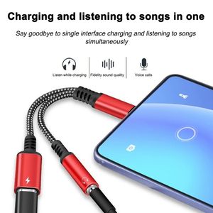 2024 2 в 1 USB C до 3,5 мм адаптер для наушников тип C Audio Aux Aux Adapter для iPad Pro Samsung S20 Ultra Note 20 10 Huawei для iPad