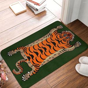 Banyo paspasları Tibet Tiger Mat Anti Slip Yeşil Tuvalet Hızlı Kuru Mutfak Duş Kapısı Ayak Koruyucu Banyo Halı