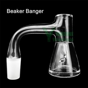 Beaker Shaped Auto Spinner Quartz Banger with 2 Angled Slits 16mmOD Full Weld Beveled Edge 10mm 14mm Male Auto Spinning Dab Nails YAREONE Wholesale