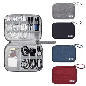 Cosmetic Bags Travel Storage Bag Headphone Charger Data Cable Digital Supplies Portable Hand Lift Flat Zipper Unisex