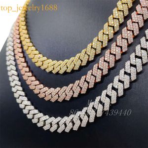 10 mm bred halsband för kvinnor Hip Hop Moissanite Cuban Chain Iced Out Jewelry Link