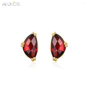 Studörhängen Allnoel Solid 14k Yellow Gold For Women Citrine Red Garnet Jubileumsgåvor Dänta eleganta fina smycken handgjorda