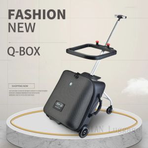 Tops New Upgraded Version Baby Ride on Trolley Lage Lazy Kids Trolley Case Box Scooter Suitcase Rolling Lage Carry Ons 20 Inch