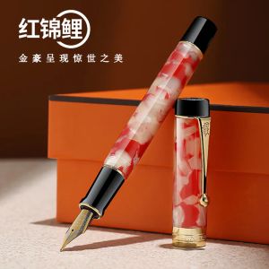 Pens Jinhao 100 stulecia żywicy Fontanna Pen 18kgp Medium / Bent Nib 0,5 /1,2 mm Złoty klip z konwerter