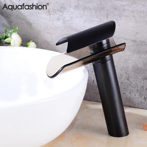 Bathroom Sink Faucets Oil Rubbed Bronze Black Faucet Brass Basin Mixer Waterfall Tap
