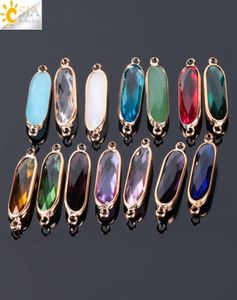 CSJA Mix Colors 10st Bezel Ställa in lång oval formad smycken som gör glaspärlor kvinnor tröja klänning avslappnad halsband diy accessorie5924067