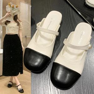 Casual Shoes Women's 2024 High Quality Mary Janes Heels Summer Fashion Round Toe Buckle Strap Zapatos Mujer