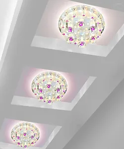 Taklampor Modern CrystalFixture Flush Mount Light For Bedroom Hallway vardagsrum Kök Girls Rumled AC90-260V