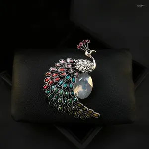 Brooches 859 Exquisite Vintage Peacock Brooch Women's High-End Neckline Pin Clothes Accessories Lucky Corsage Teacher's Day Gifts Jewelry