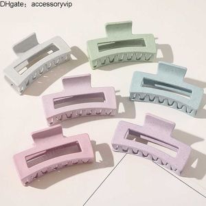 Large Size Frosted Hair Claws Candy Color Geometric Hairpin Square Hollow Acetate Hair Clamps Banana Grips Hair Accessories