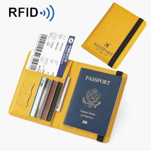 Sahipler RFID Moda Marka Pasaportu Sahibi Kadınlar PU Deri İş Pasaportu Kapak Erkekler Kimlik Kredi Kartı Sahibi Pasaport Kadınlar