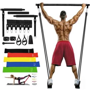 Bands Resistance Bands Pilates Bar Kit With Set Bodybuilding Elastic For Fitness Sports Pull Rope Stick Workout Band