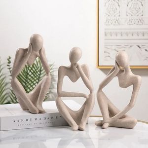 13cm reçine soyut düşünür heykelleri nordic sanat figürü figürinleri ev iç ofis masaüstü dekor aksesuarları nesne 240416