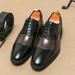 Casual Schuhe Farbe passende Männer 2024 Leder Schnürung für Männer stilvolle Oxfords männliche komfortable Geschäftschuh