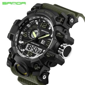 SANDA Top Brand Military Sport Watch Men's G Style Digital Watch Men Quartz Wristwatches 30M Waterproof Clock Relogio Masculi249M