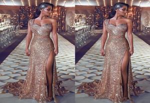 2020 Sexy Speckly Rose Rose Gold Promes Promes One Ploundew Sweath Spell Sweep Train Plus Formal Evening Gowns Pageans5370750
