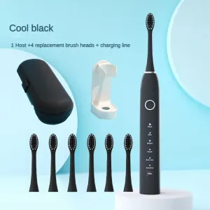 Heads Electric Toothbrush w/ Travel Case Dupont Soft Bristles IPX7 Vibrating 45000 Elegant Portable Sonic Brush Tooth Whitening Adults