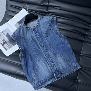 Brosche Weste Denim Set, stilvoll und trendy