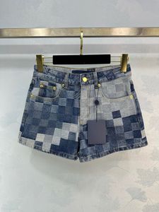 Kvinnors shorts jeans sommar hög midja denim shorts kvinnors rutiga jeans shorts hög kvalitet