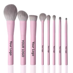 Pincel de maquiagem rosa conjunto de marca privada por atacado Bulk cosmético Cabelo sintético pincéis veganos grátis ferramenta de beleza de logotipo personalizada 10 stsets