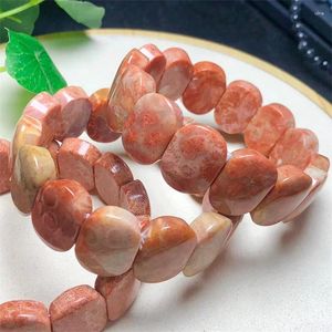 Link Bracelets Natural Coral Jade Bangle String Cado