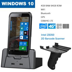 Klammern Rugline 6 Zoll Red Handheld PDA Windows 10 OS -Tablet mit 4G RAM 64G ROM 1D 2D -Barcode -Scanner WiFi GPS GSM/4G Kamera