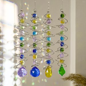 Decorações de jardim Suncatcher Wind Spinner Gazing Ball Spiral Tail Crystal Sun Janela pendurada para decoração de ar livre em casa em casa